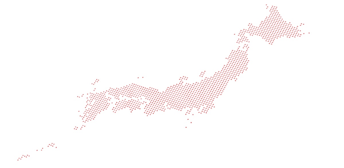 ASJ ネットワークの活動範囲の日本全国地図